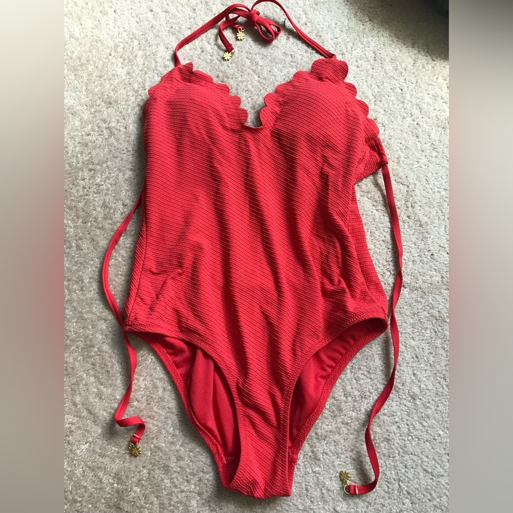 Jessica Simpson orange one piece bathing suit size small - Picture 1 of 6